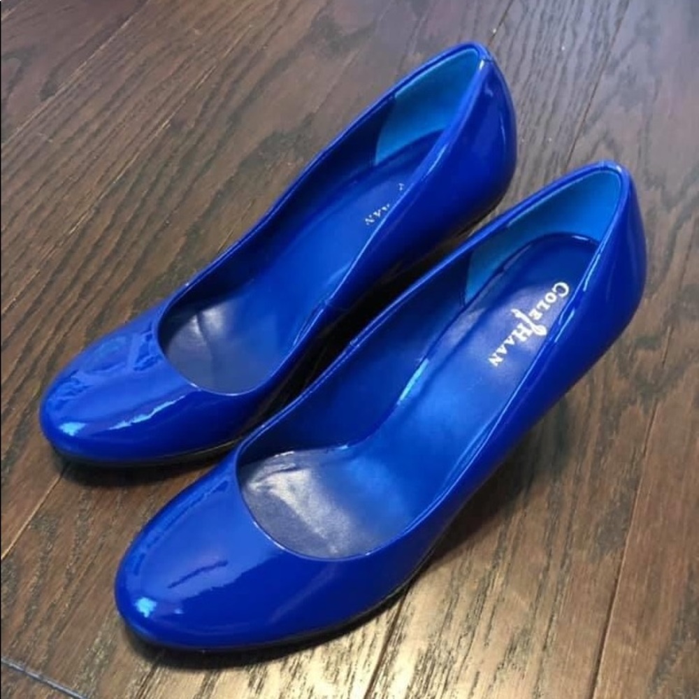 Cole Haan- Royal Blue Patent Wedge- 9B